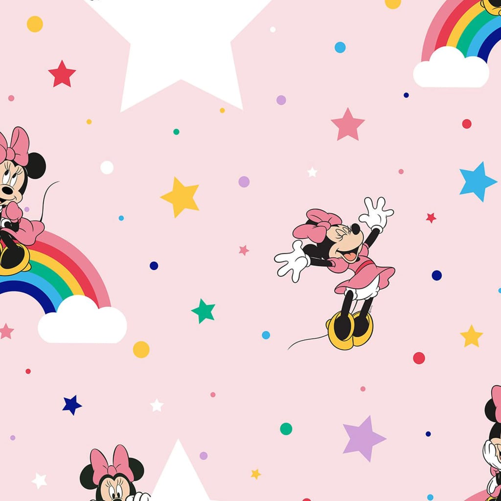 Noordwand Wallpaper Kids @ Home Rainbow Minnie Pink