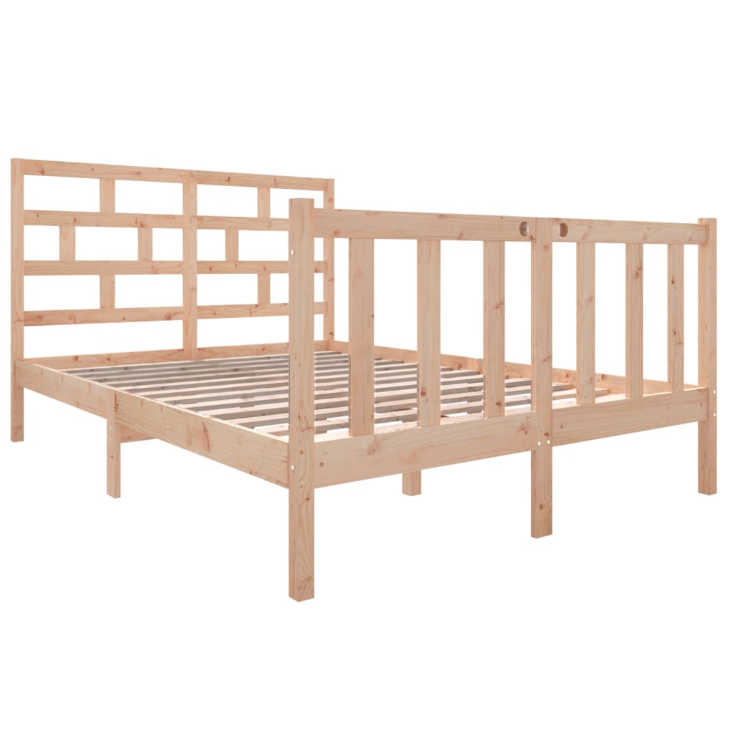 vidaXL Bed Frame Solid Wood Pine 140x190 cm