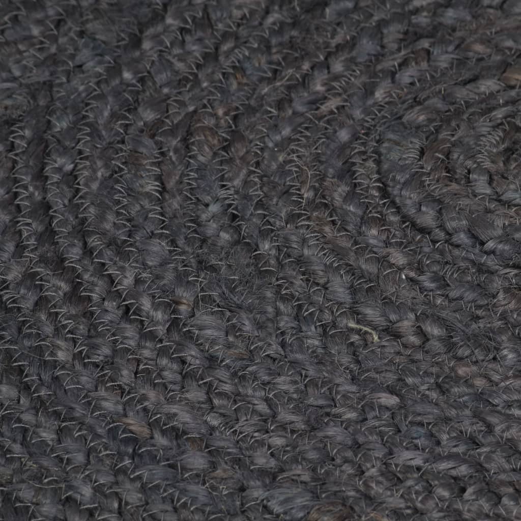 vidaXL Handmade Rug Jute Round 90 cm Dark Grey