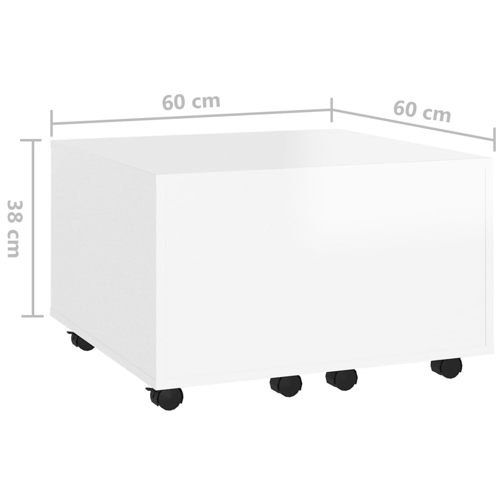 vidaXL Coffee Table High Gloss White 60x60x38 cm Engineered Wood