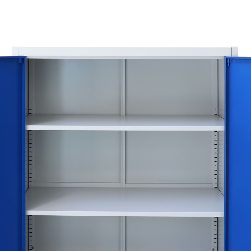 vidaXL Office Cabinet Metal 90x40x90 cm Grey and Blue