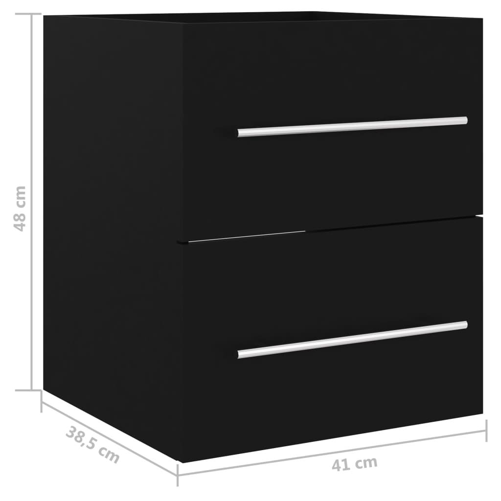 vidaXL Sink Cabinet Black 41x38.5x48 cm Engineered Wood