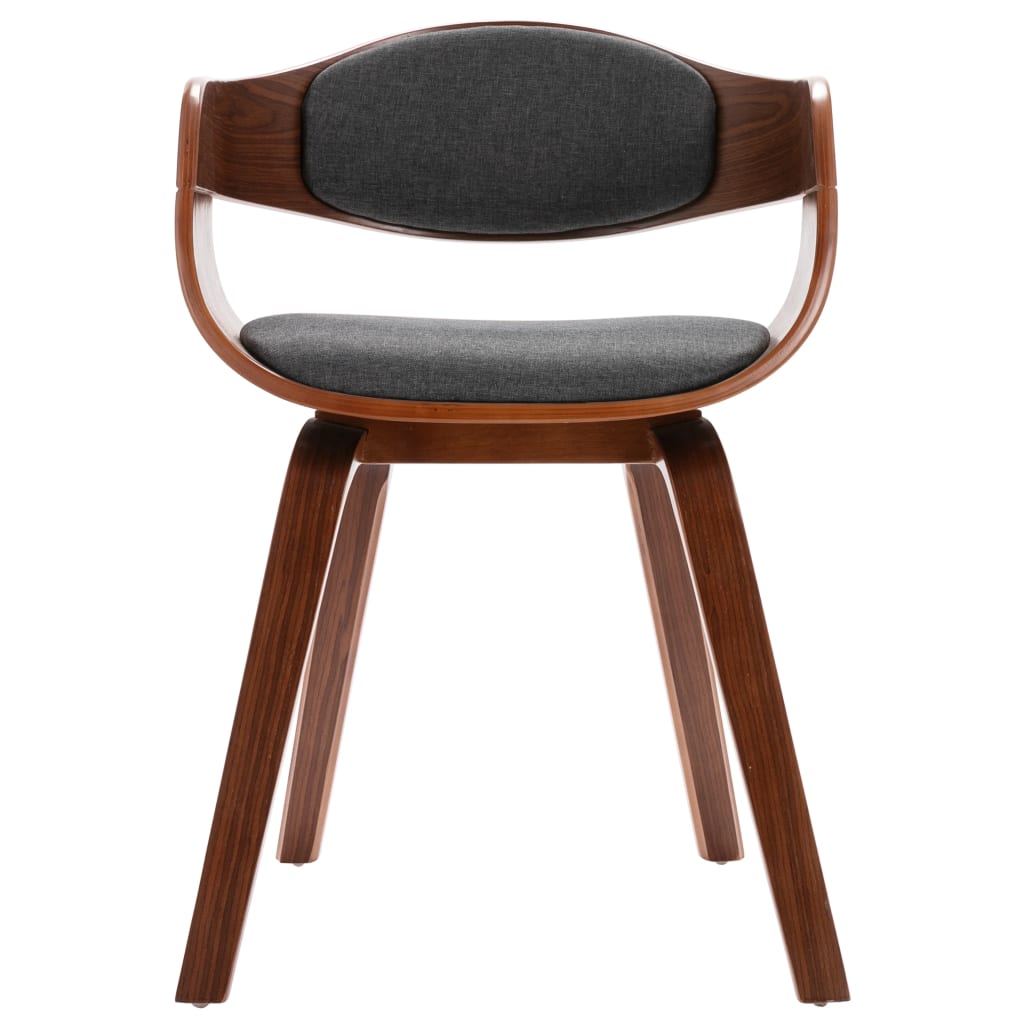 vidaXL Dining Chairs 6 pcs Bent Wood and Grey Fabric