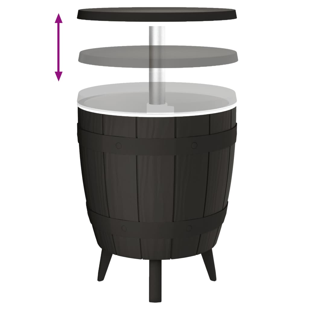 vidaXL 3-in-1 Ice Cooler Table Black Polypropylene