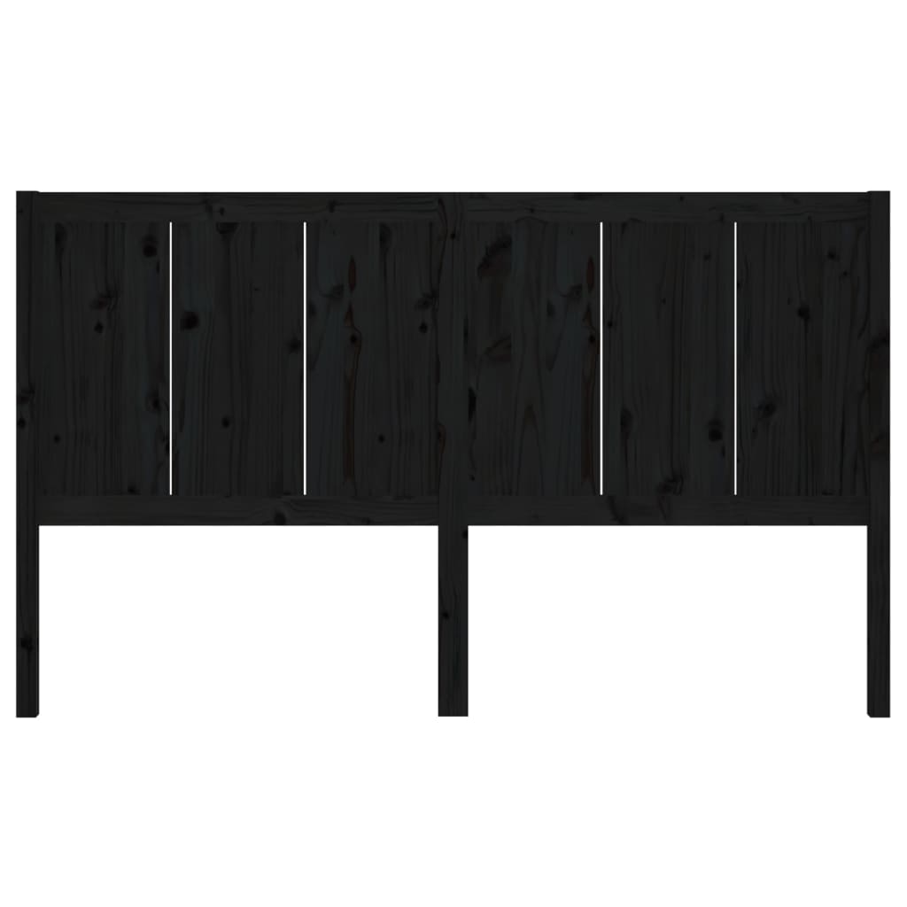 vidaXL Bed Headboard Black 145.5x4x100 cm Solid Pine Wood