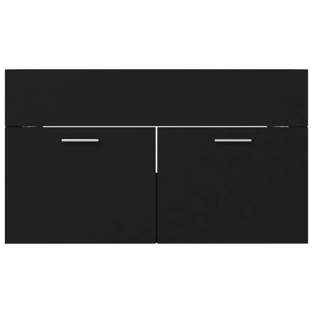 vidaXL Sink Cabinet Black 80x38.5x46 cm Engineered Wood