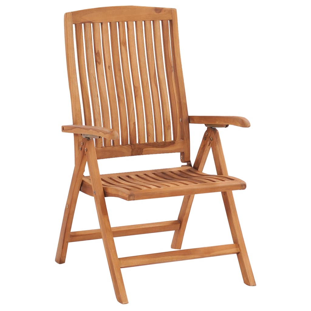 vidaXL Reclining Garden Chairs 2 pcs Solid Teak Wood