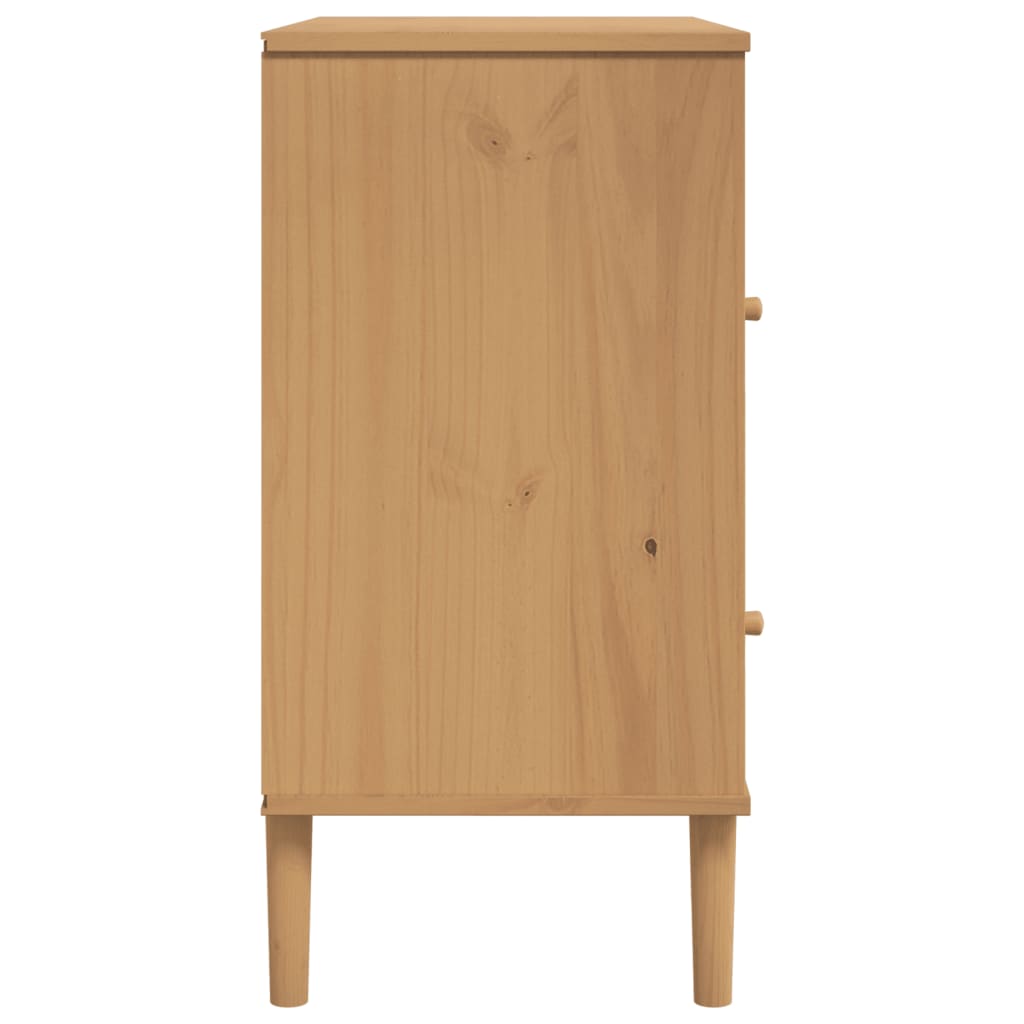 vidaXL Sideboard SENJA Rattan Look Brown 80x40x80 cm Solid Wood Pine