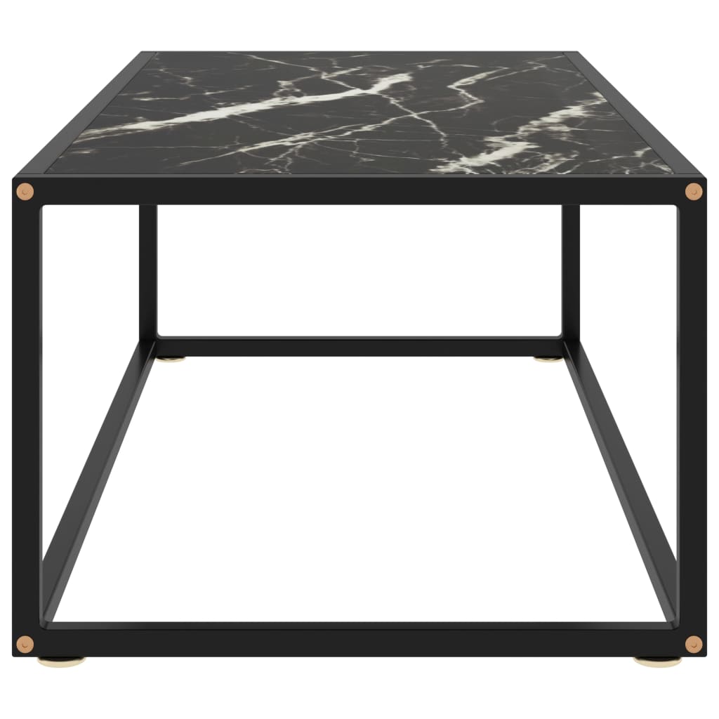 vidaXL Coffee Table Black with Black Marble Glass 100x50x35 cm