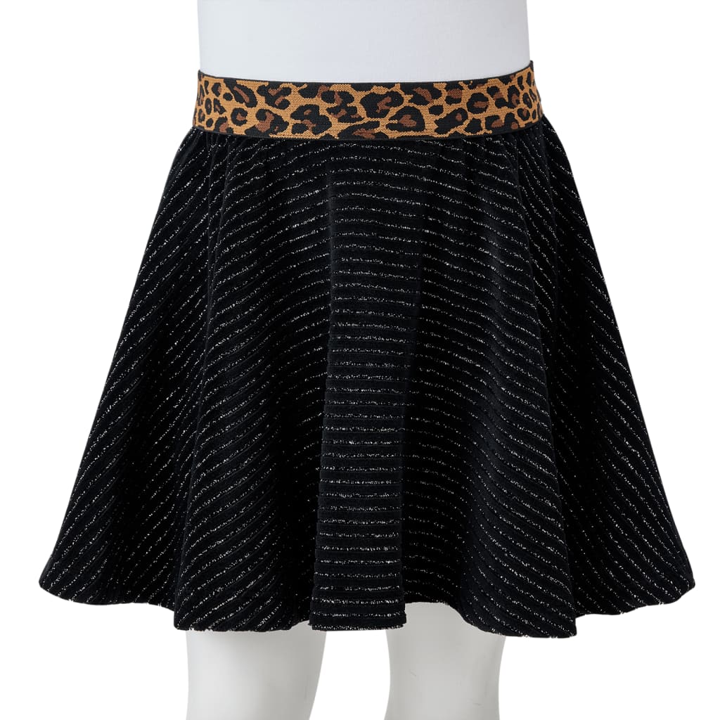 Kids' Skirt with Leopard Waistband Black 92