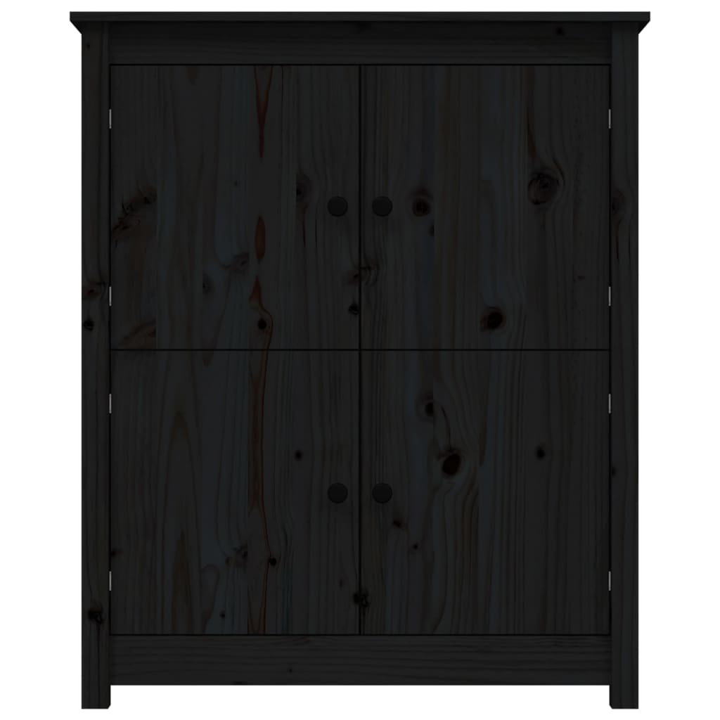 vidaXL Sideboard Black 83x41.5x100 cm Solid Wood Pine