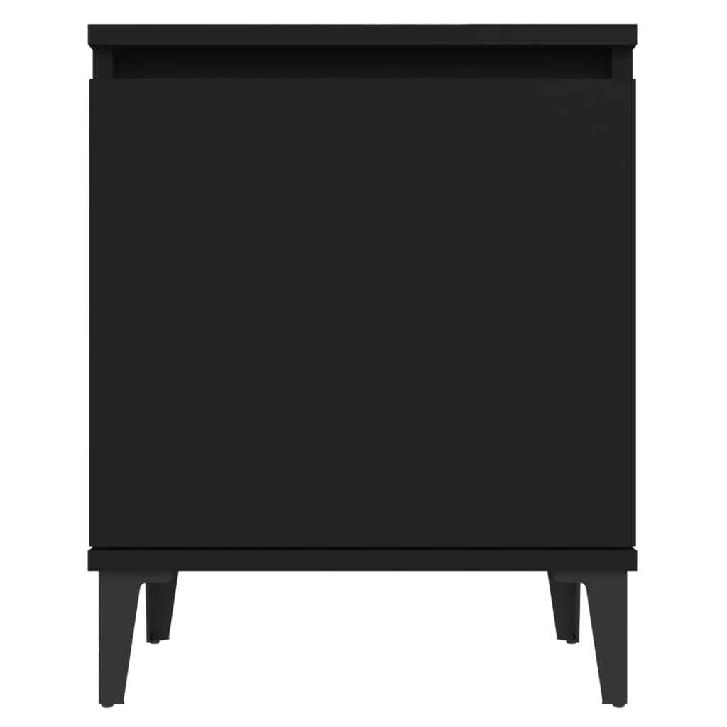 vidaXL Bed Cabinet with Metal Legs Black 40x30x50 cm