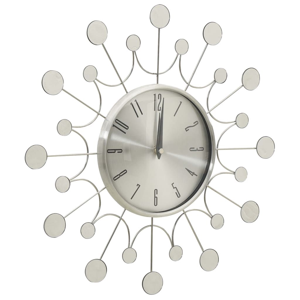 vidaXL Wall Clock Silver 40 cm Metal