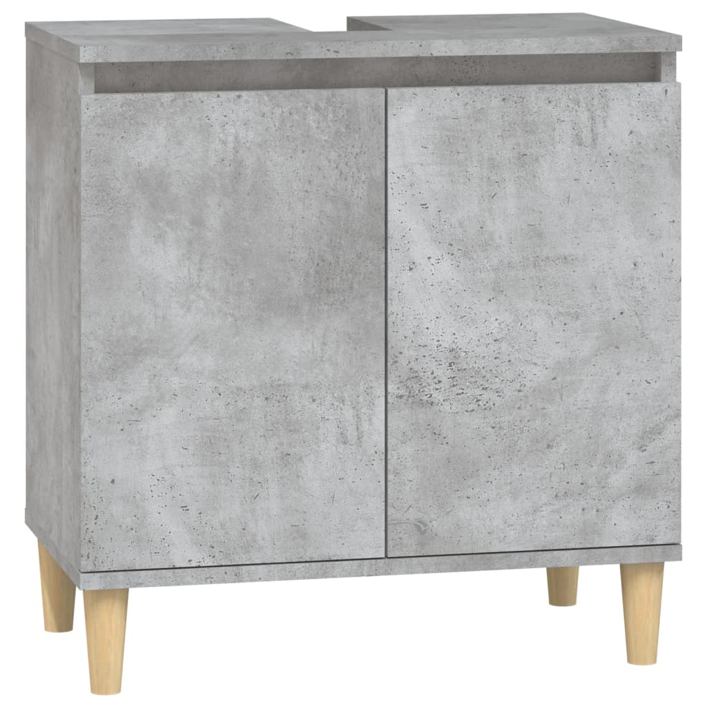 vidaXL 3 Piece Bathroom Furniture Set Concrete Grey Engineered Wood