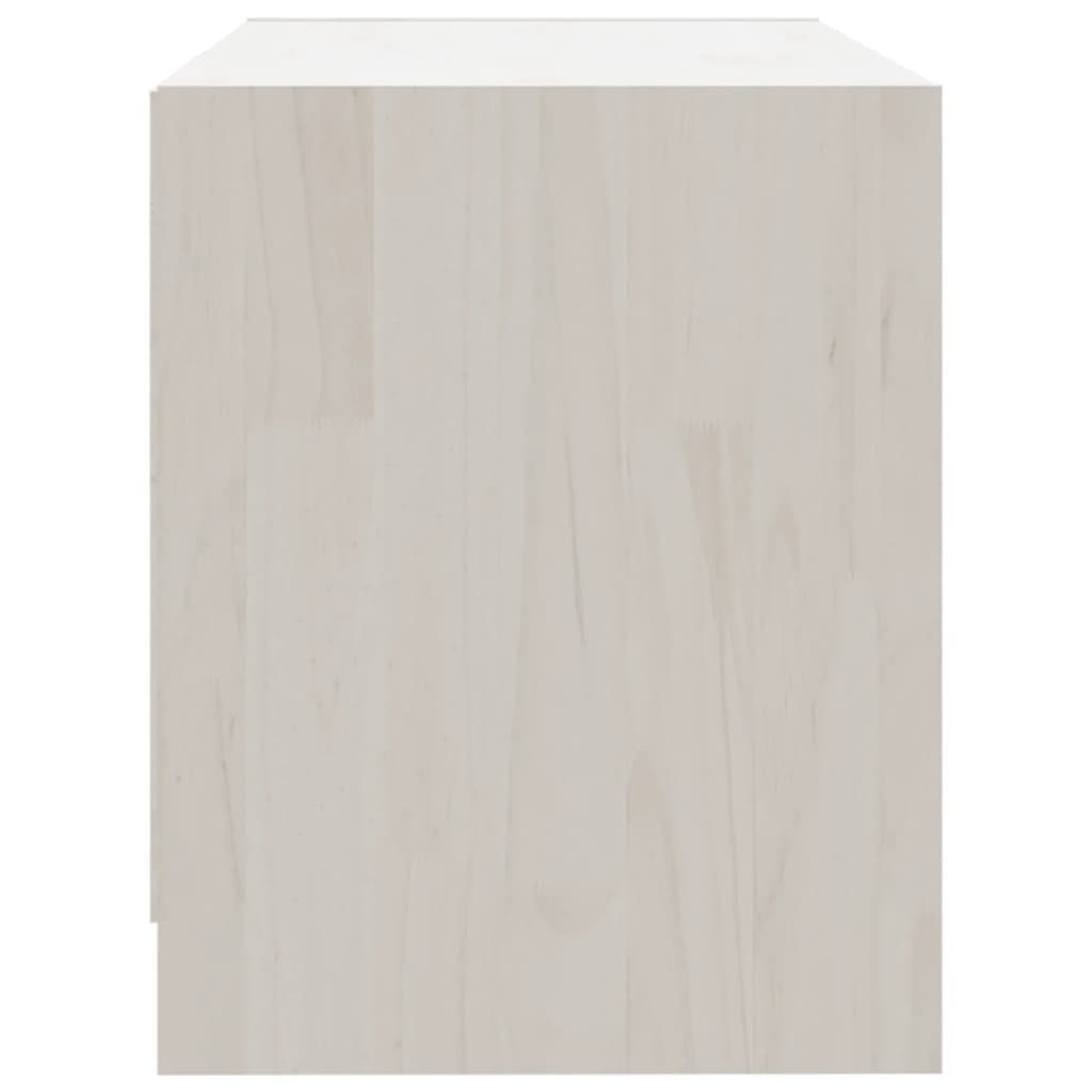 vidaXL TV Cabinet White 80x31x39 cm Solid Pinewood