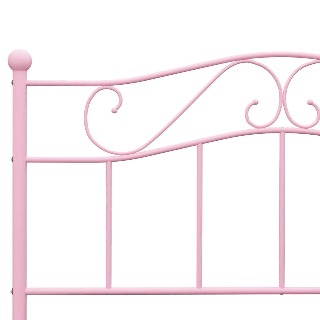 vidaXL Bed Frame Pink Metal 160x200 cm