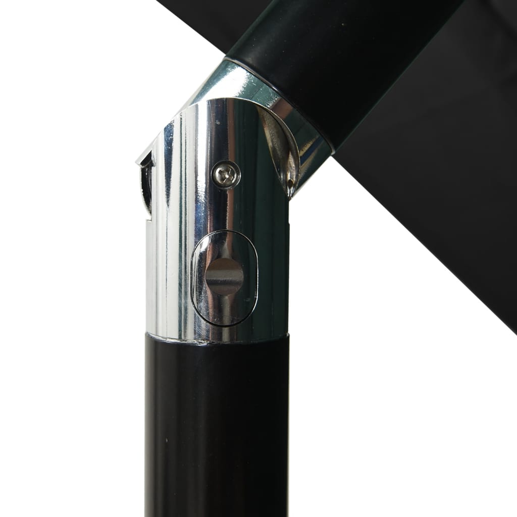 vidaXL 3-Tier Parasol with Aluminium Pole Black 2.5x2.5 m