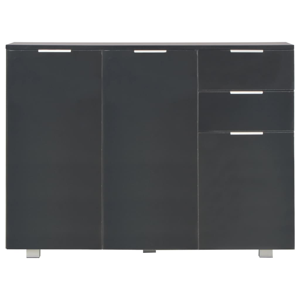vidaXL Sideboard High Gloss Black 107x35x80.5 cm