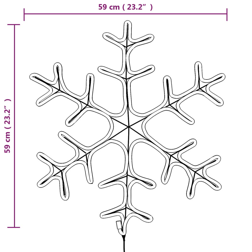 vidaXL Christmas Snowflake Figure with 144 LEDs Warm White 59x59 cm