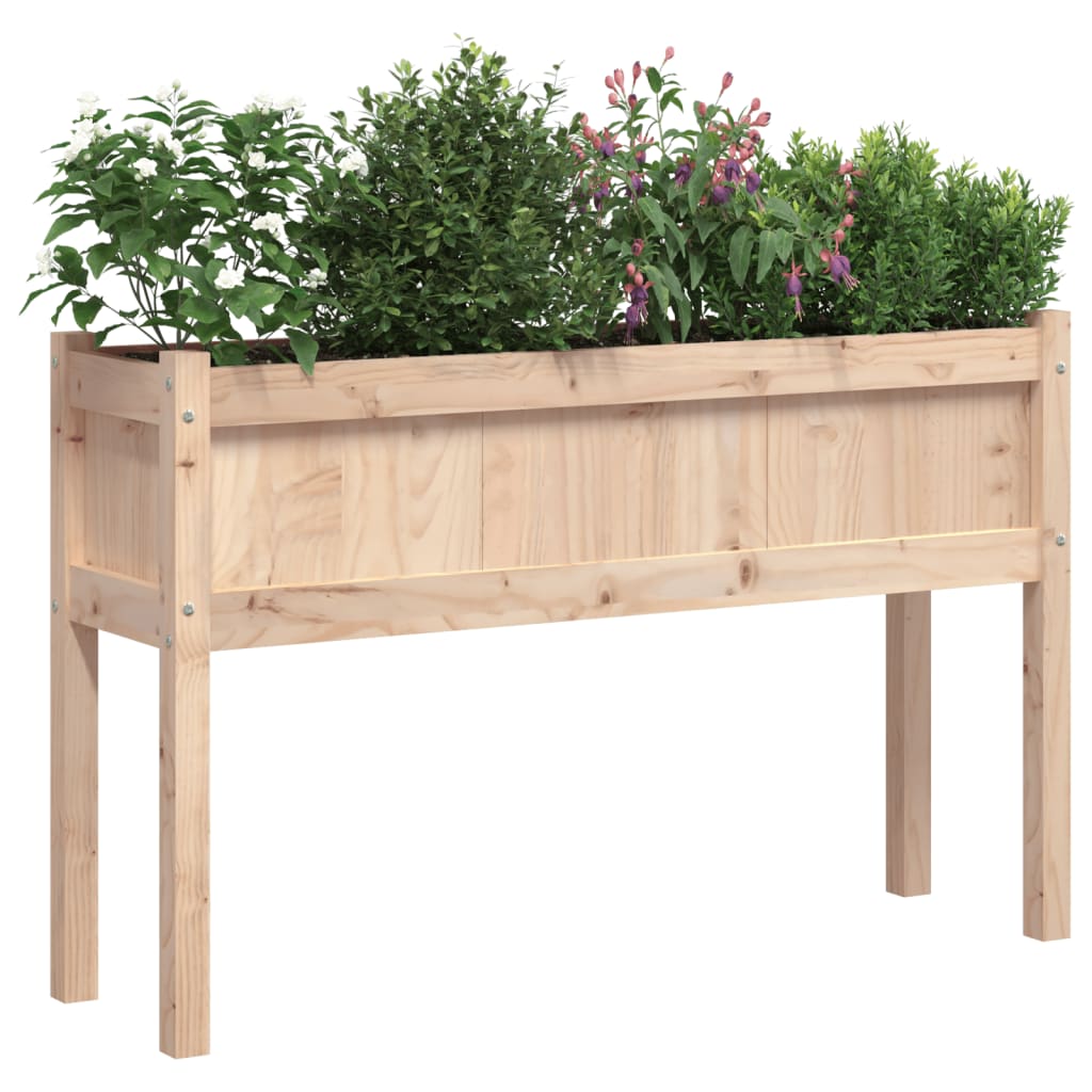 vidaXL Garden Planter with Legs 110x31x70 cm Solid Wood Pine