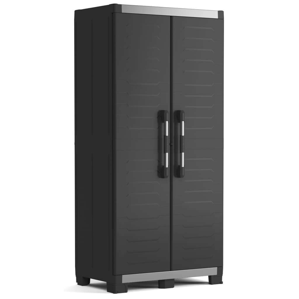 Keter Storage Cabinet with Shelves Garage XL Black and Sliver 188 cm