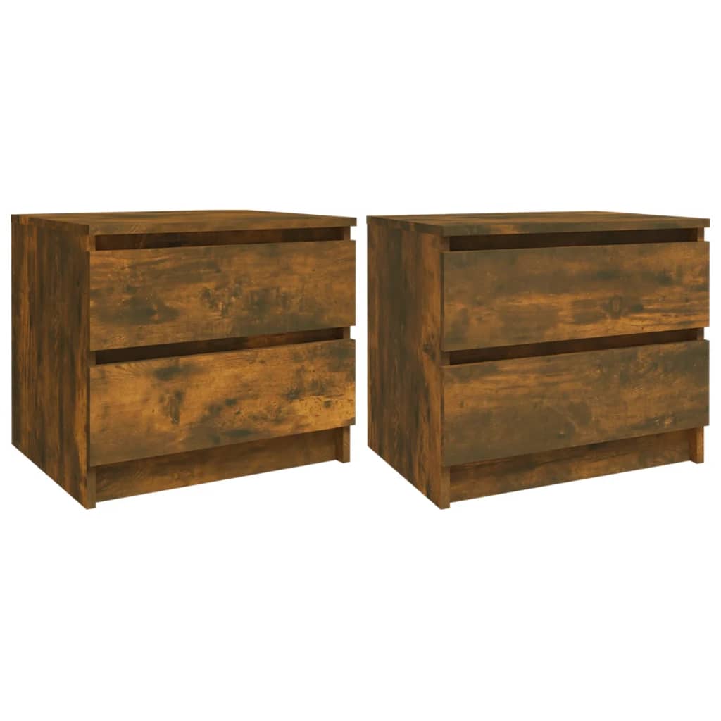 vidaXL Bed Cabinets 2 pcs Smoked Oak 50x39x43.5 cm Engineered Wood