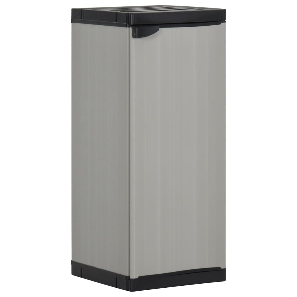 vidaXL Garden Storage Cabinet with 1 Shelf Grey and Black 35x40x85 cm