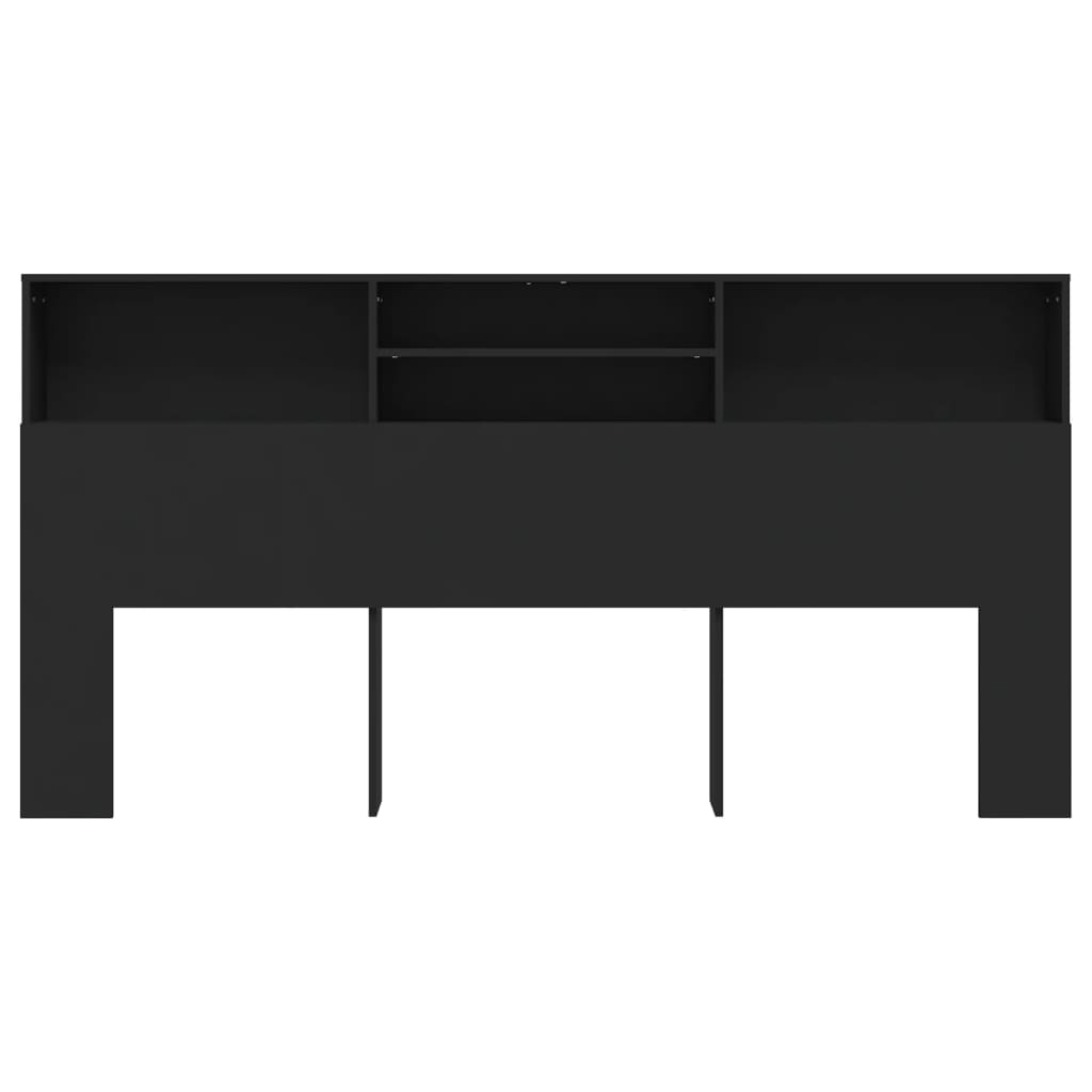 vidaXL Headboard Cabinet Black 200x19x103.5 cm