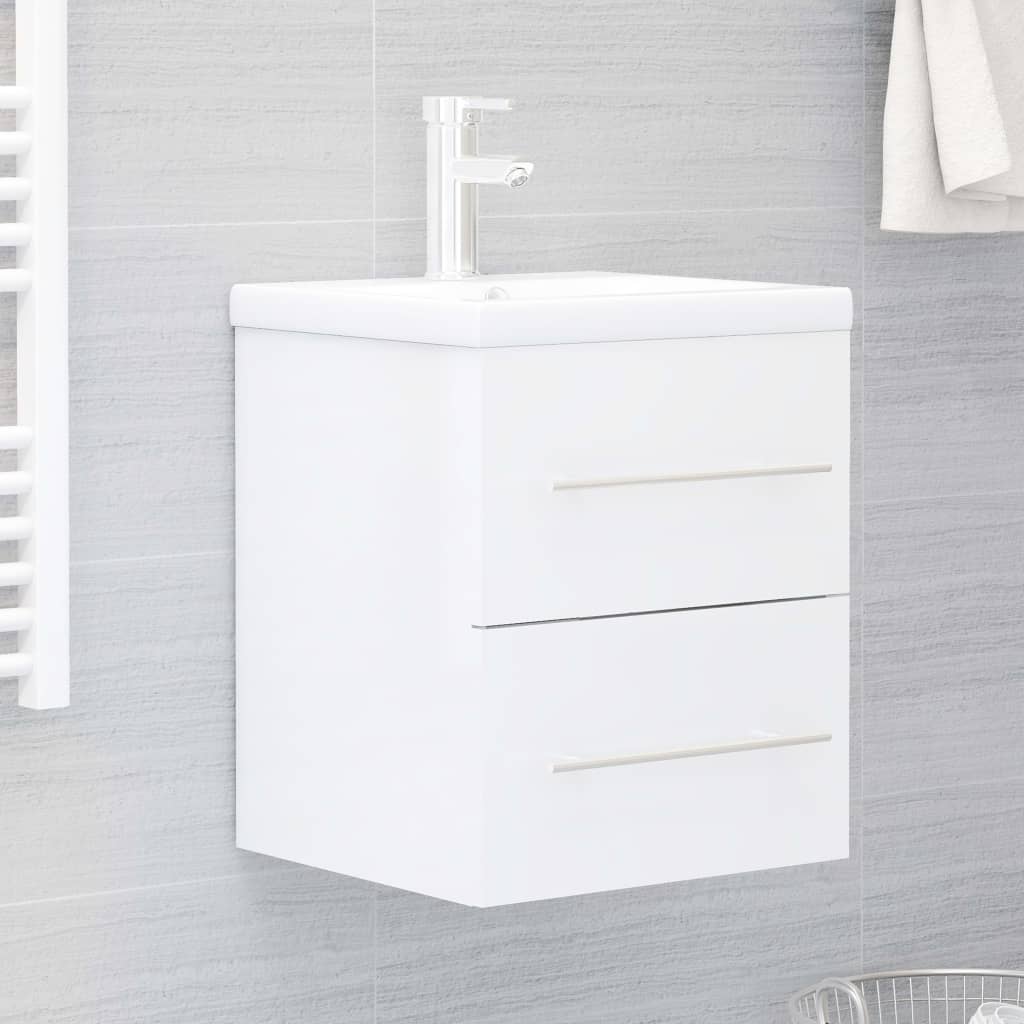 vidaXL Sink Cabinet High Gloss White 41x38.5x48 cm Engineered Wood