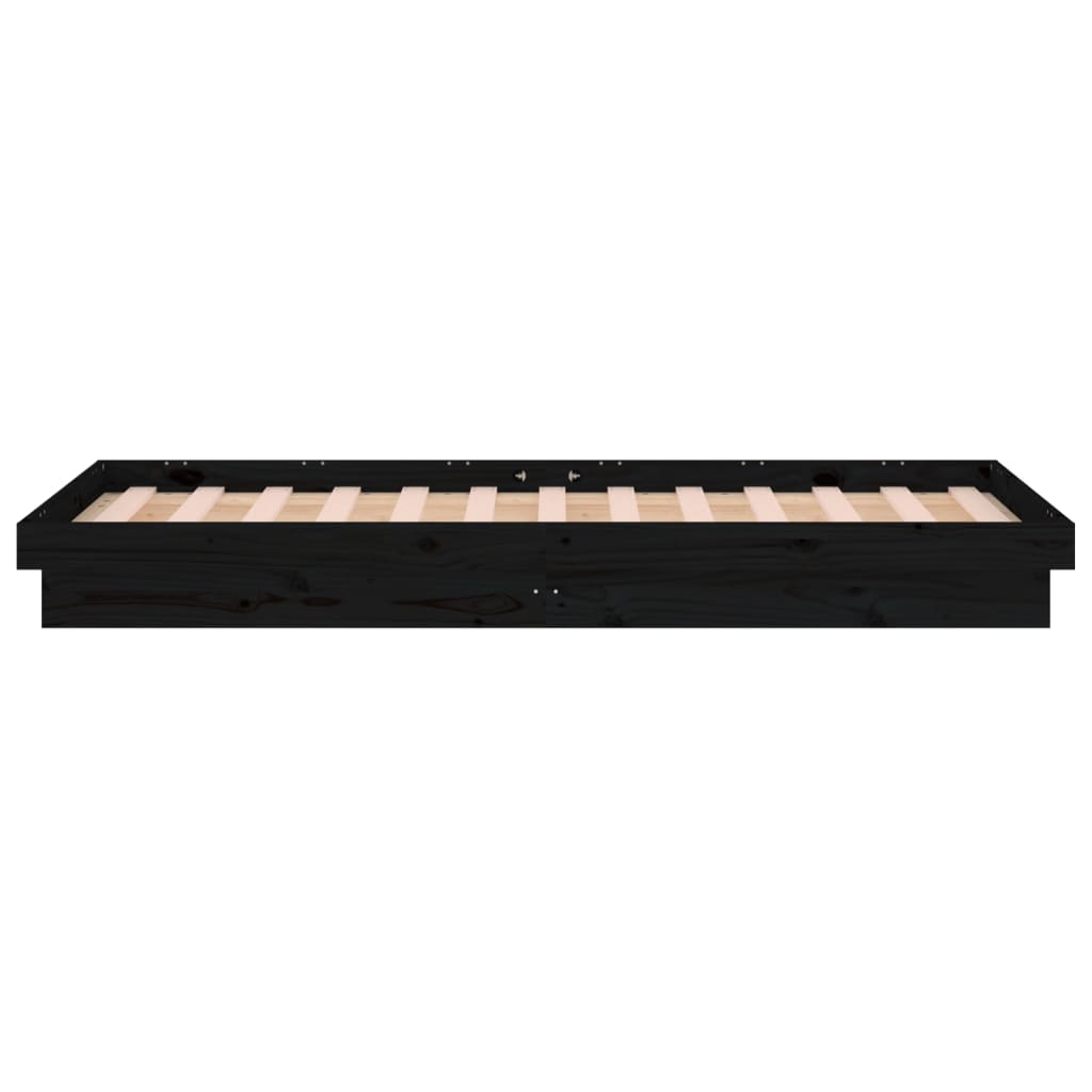 vidaXL LED Bed Frame Black 100x200 cm Solid Wood
