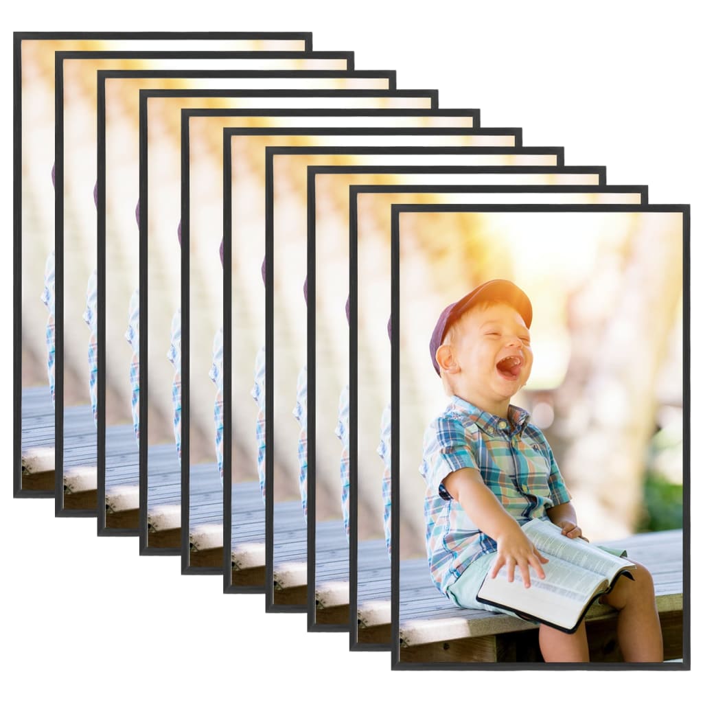vidaXL Photo Frames Collage 10 pcs for Wall or Table Black 13x18cm MDF