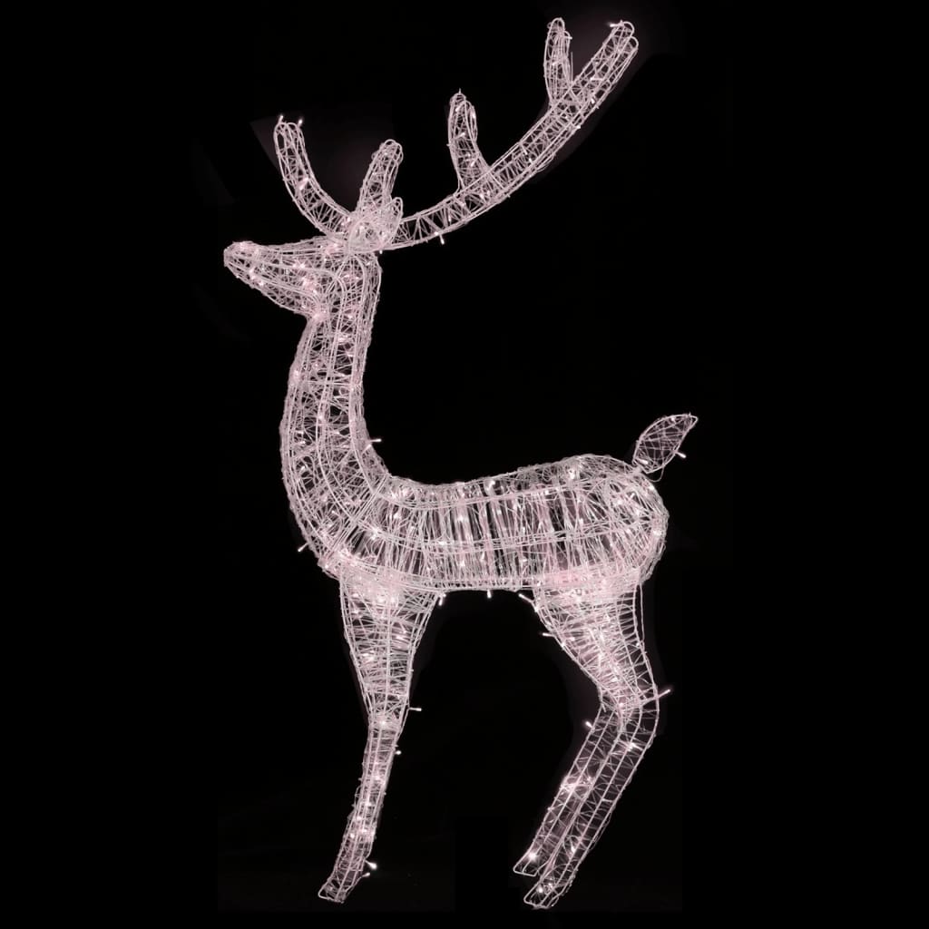vidaXL XXL Acrylic Christmas Reindeer 250 LED 180 cm Warm White