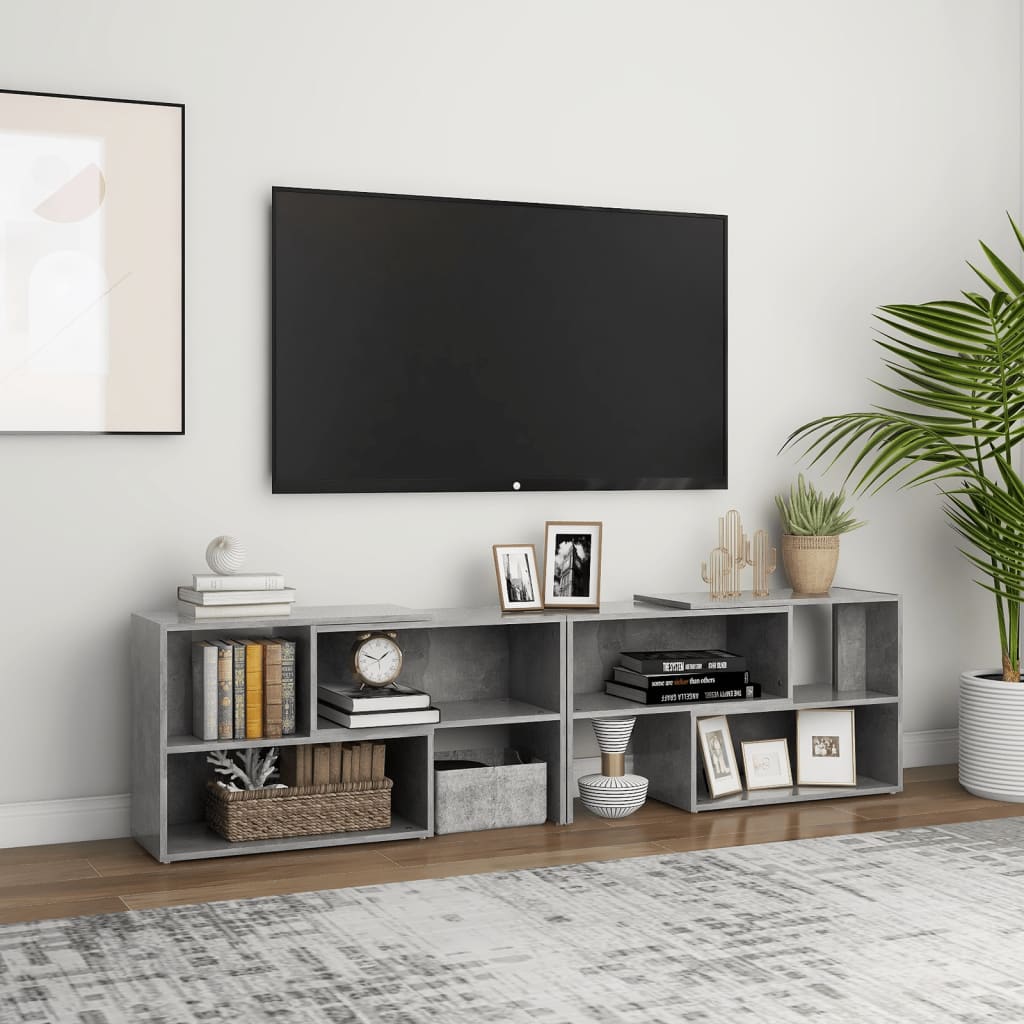 vidaXL TV Cabinet Concrete Grey 149x30x52 cm Engineered Wood