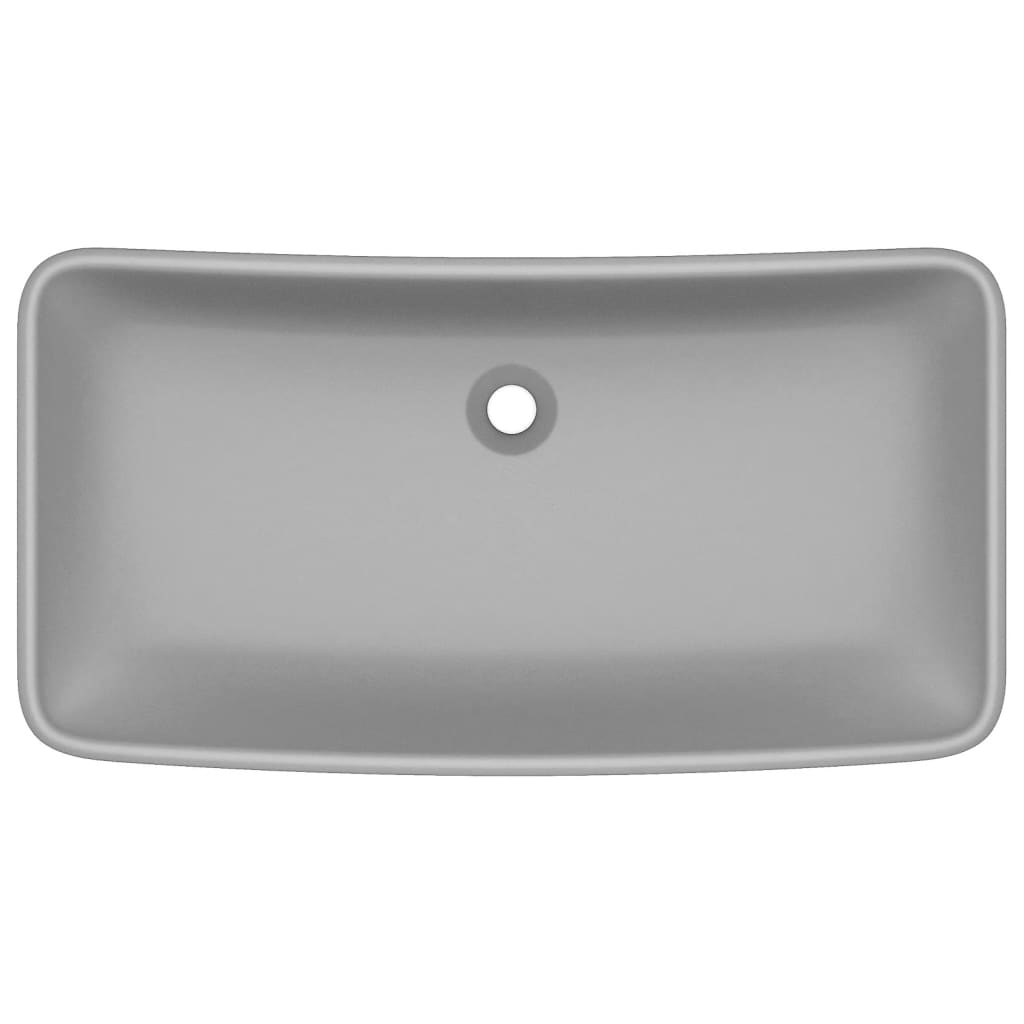 vidaXL Luxury Basin Rectangular Matt Light Grey 71x38 cm Ceramic