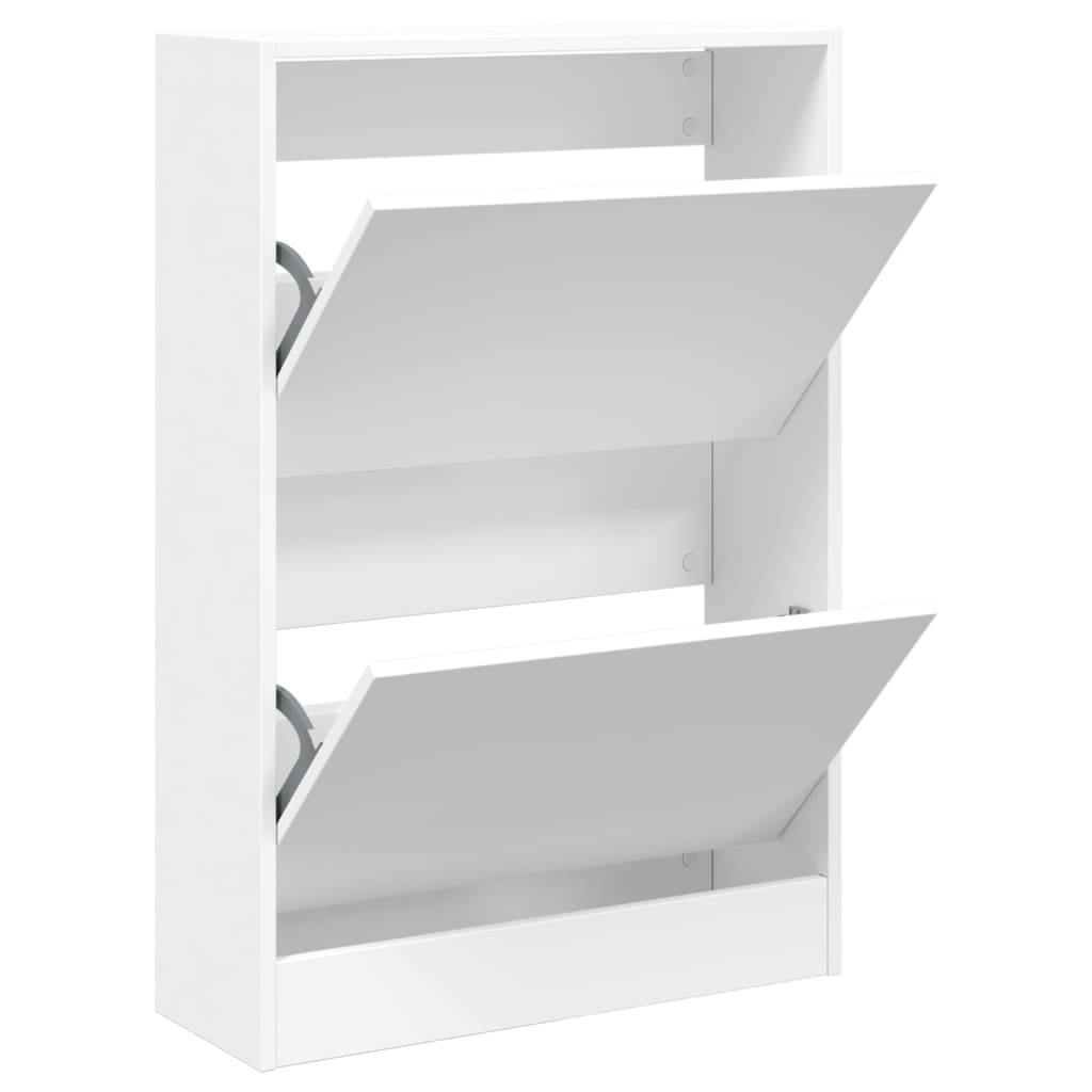 vidaXL Shoe Cabinet White 60x21x87.5 cm Engineered Wood