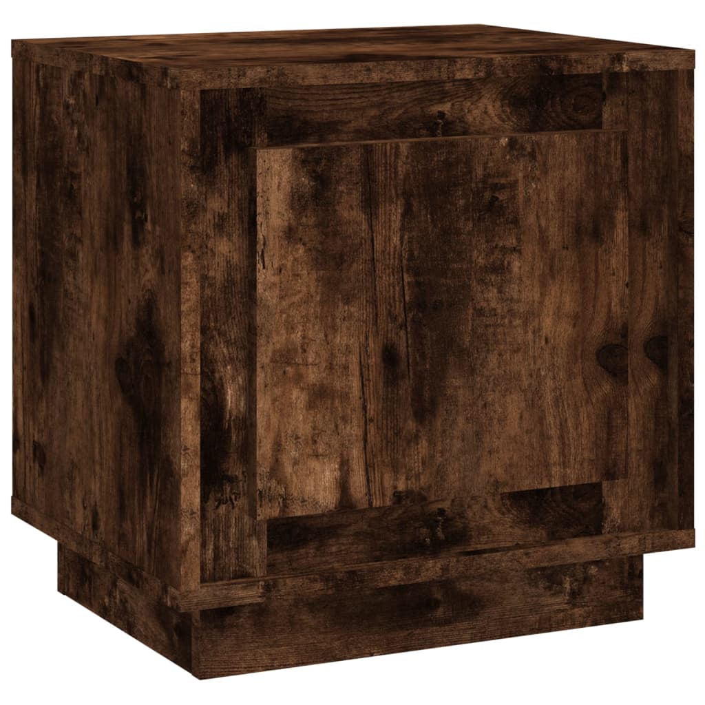 vidaXL Bedside Cabinet Smoked Oak 44x35x45 cm Engineered Wood