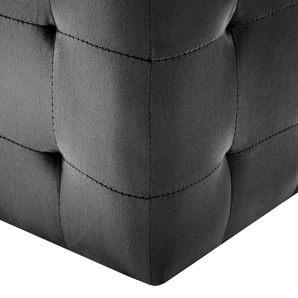 vidaXL Pouffe 2 pcs Black 30x30x30 cm Velvet Fabric