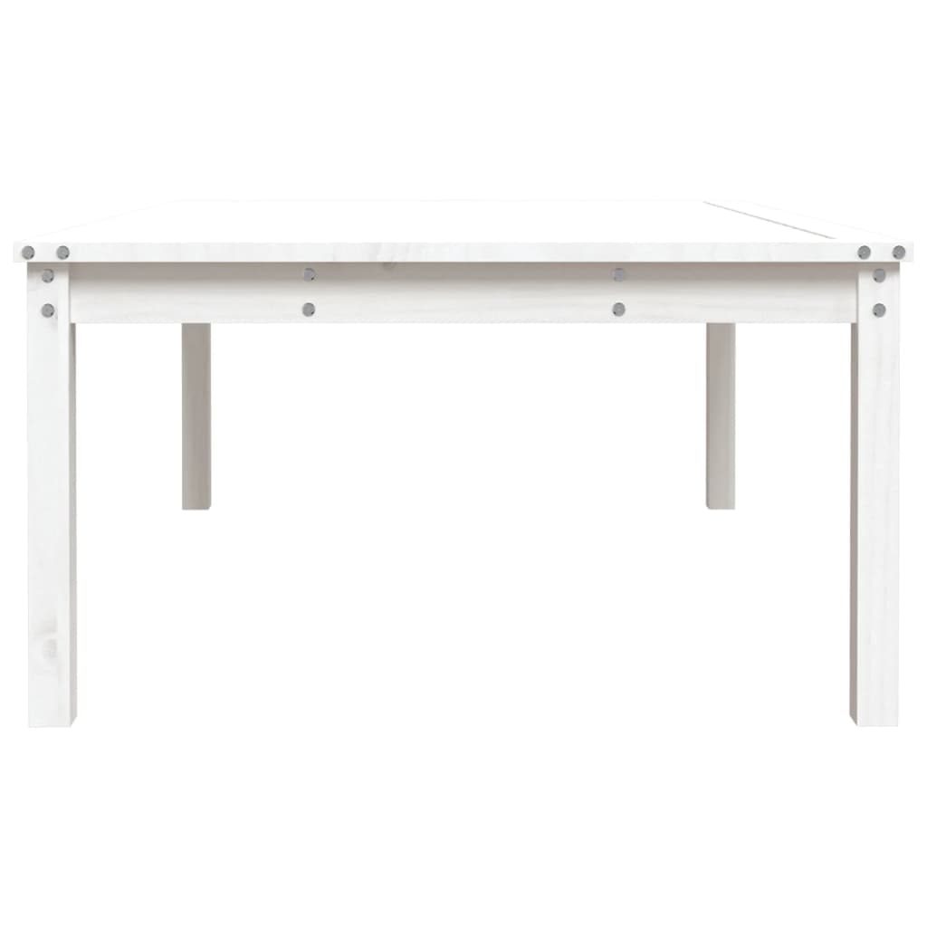 vidaXL Garden Table White 121x82.5x45 cm Solid Wood Pine