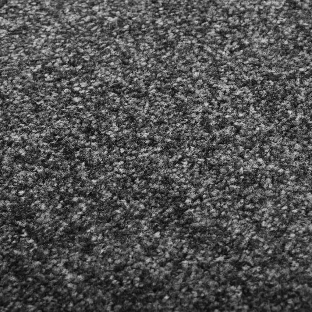 vidaXL Doormat Washable Anthracite 90x150 cm