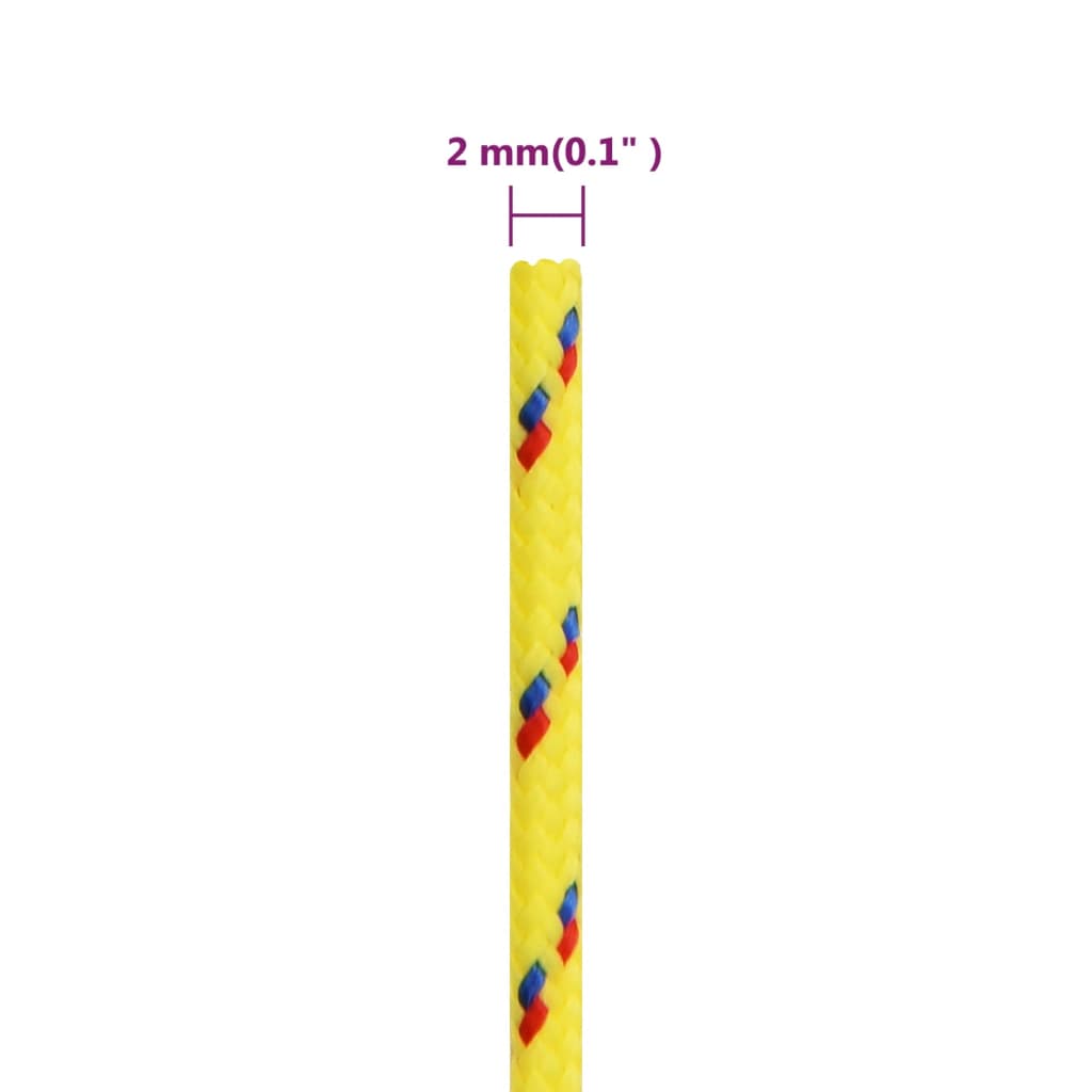 vidaXL Boat Rope Yellow 2 mm 50 m Polypropylene