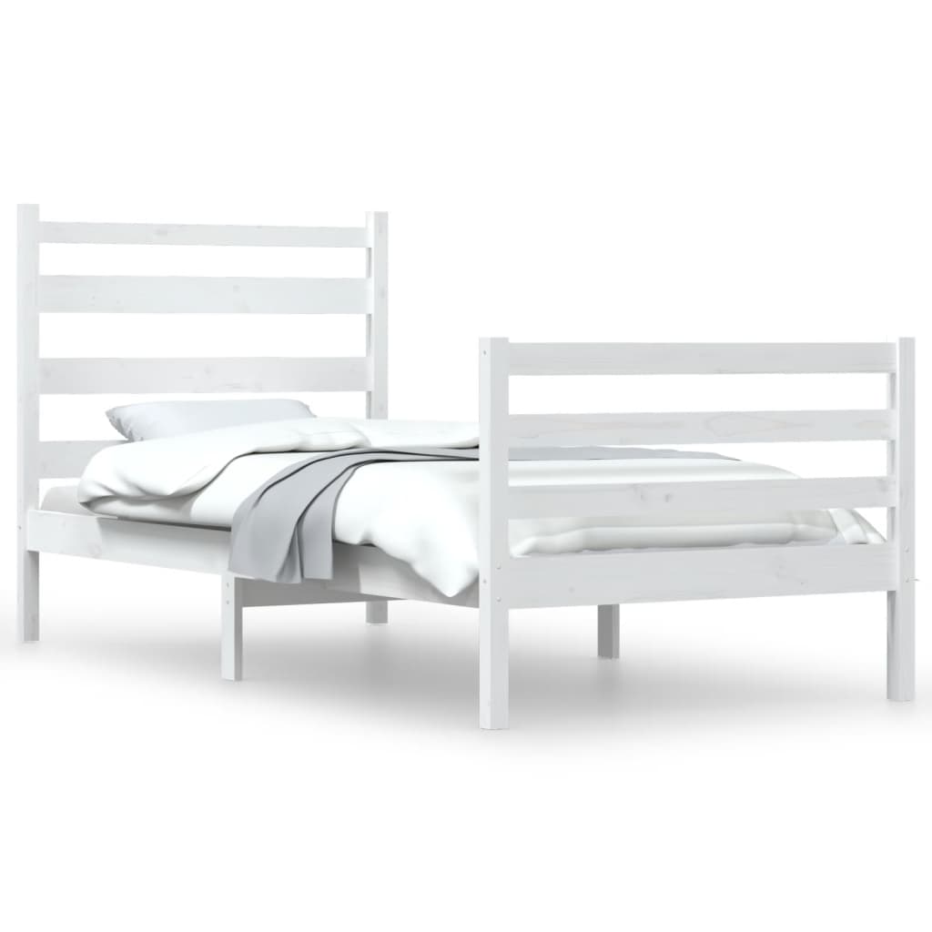 vidaXL Bed Frame Solid Wood Pine 100x200 cm White