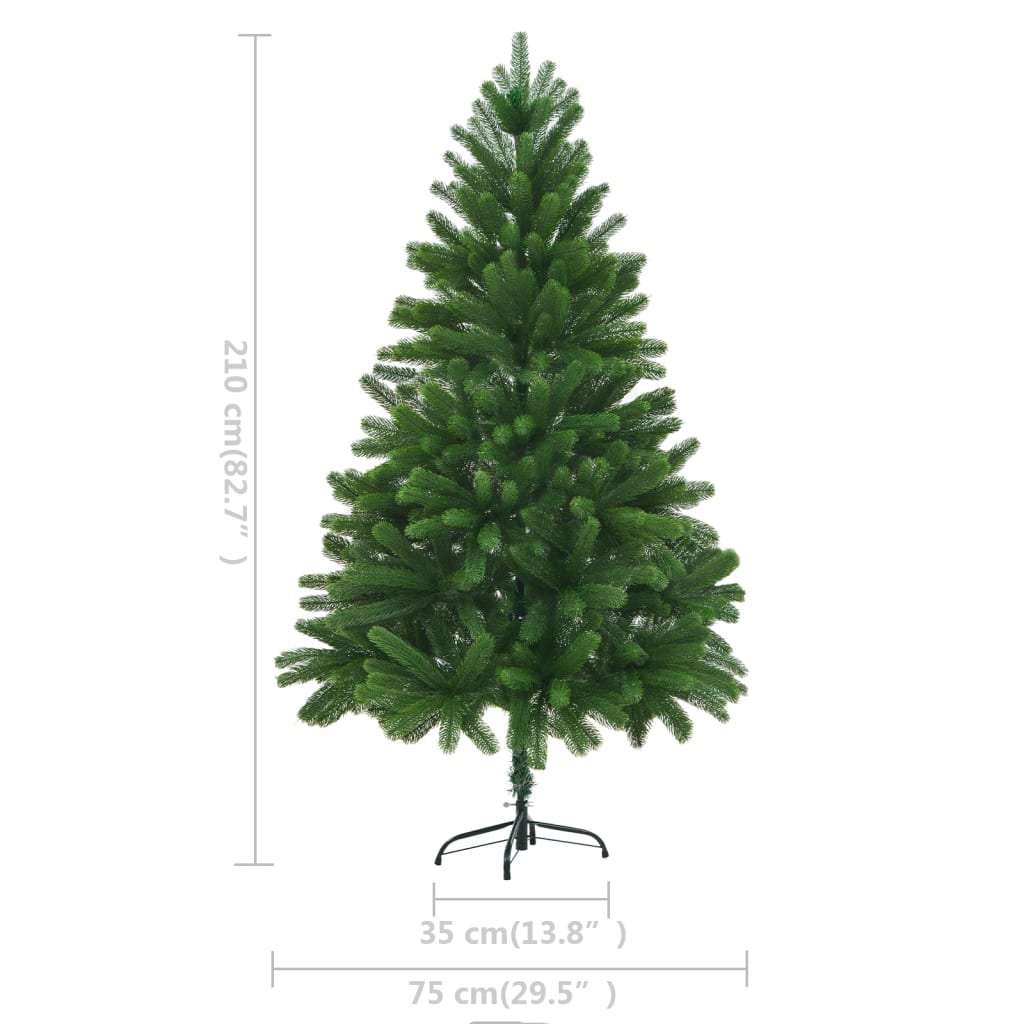 vidaXL Artificial Pre-lit Christmas Tree with Ball Set 210 cm Green