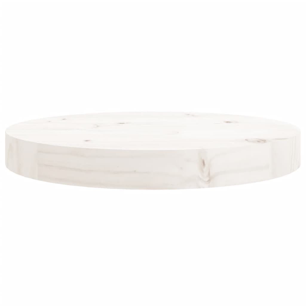 vidaXL Table Top Round White Ø30x3 cm Solid Wood Pine
