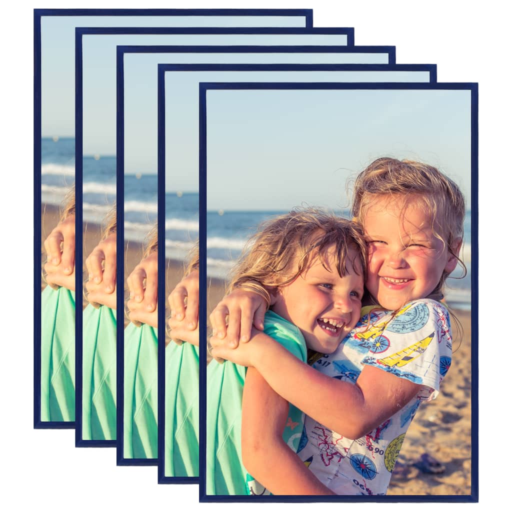 vidaXL Photo Frames Collage 5 pcs for Wall or Table Blue 21x29.7cm MDF