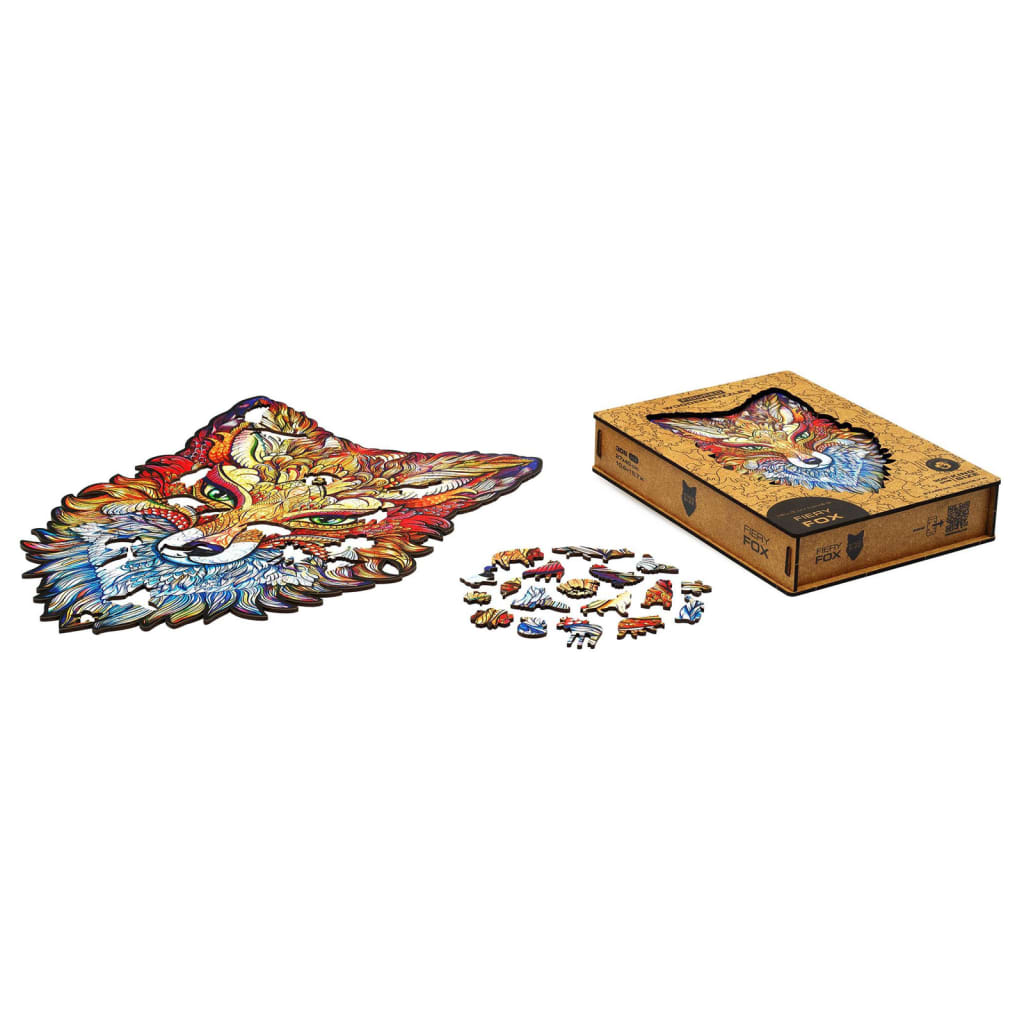 UNIDRAGON 308 Piece Wooden Jigsaw Puzzle Fiery Fox King Size 27x40 cm