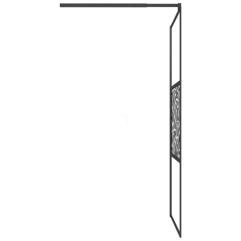 vidaXL Walk-in Shower Wall 100x195cm ESG Glass with Stone Design Black