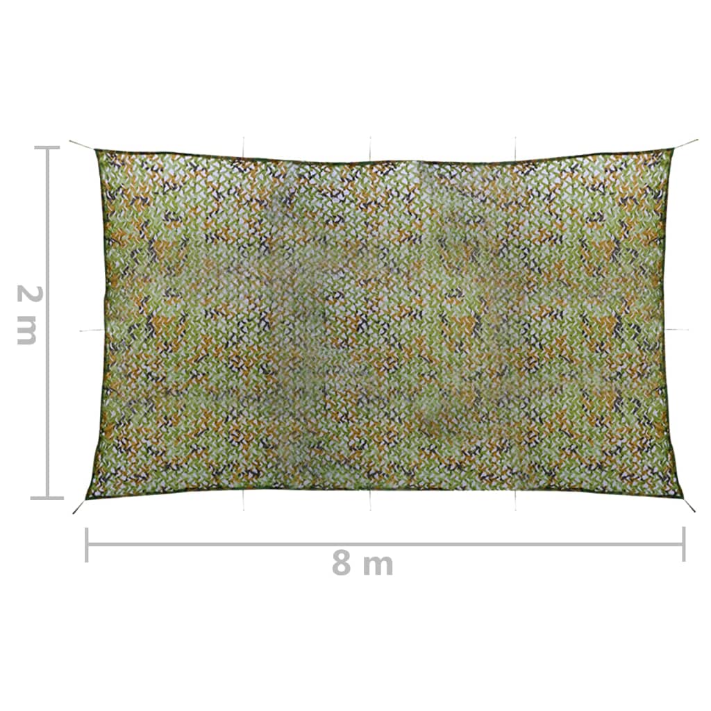 vidaXL Camouflage Net with Storage Bag 2x8 m Green