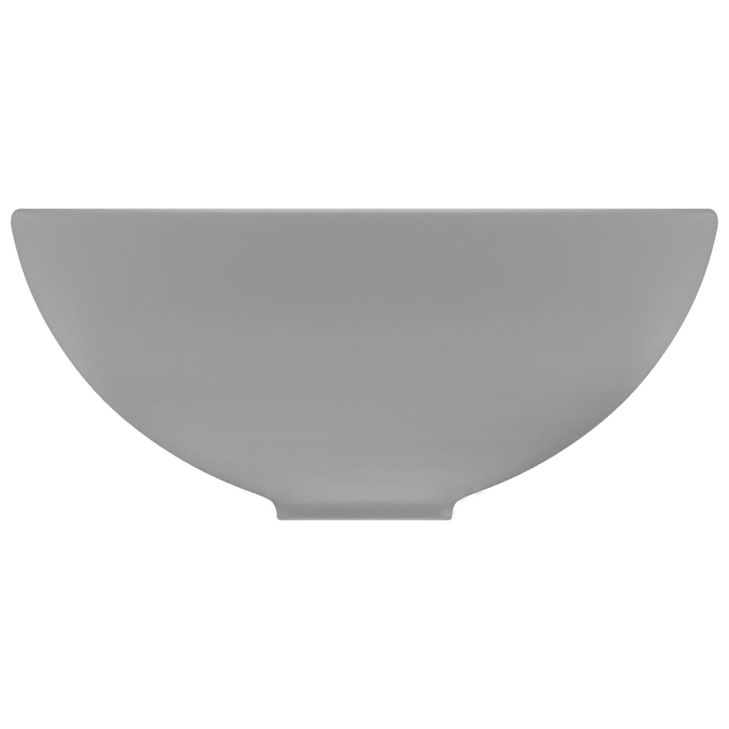 vidaXL Luxury Bathroom Basin Round Matt Light Grey 32.5x14 cm Ceramic