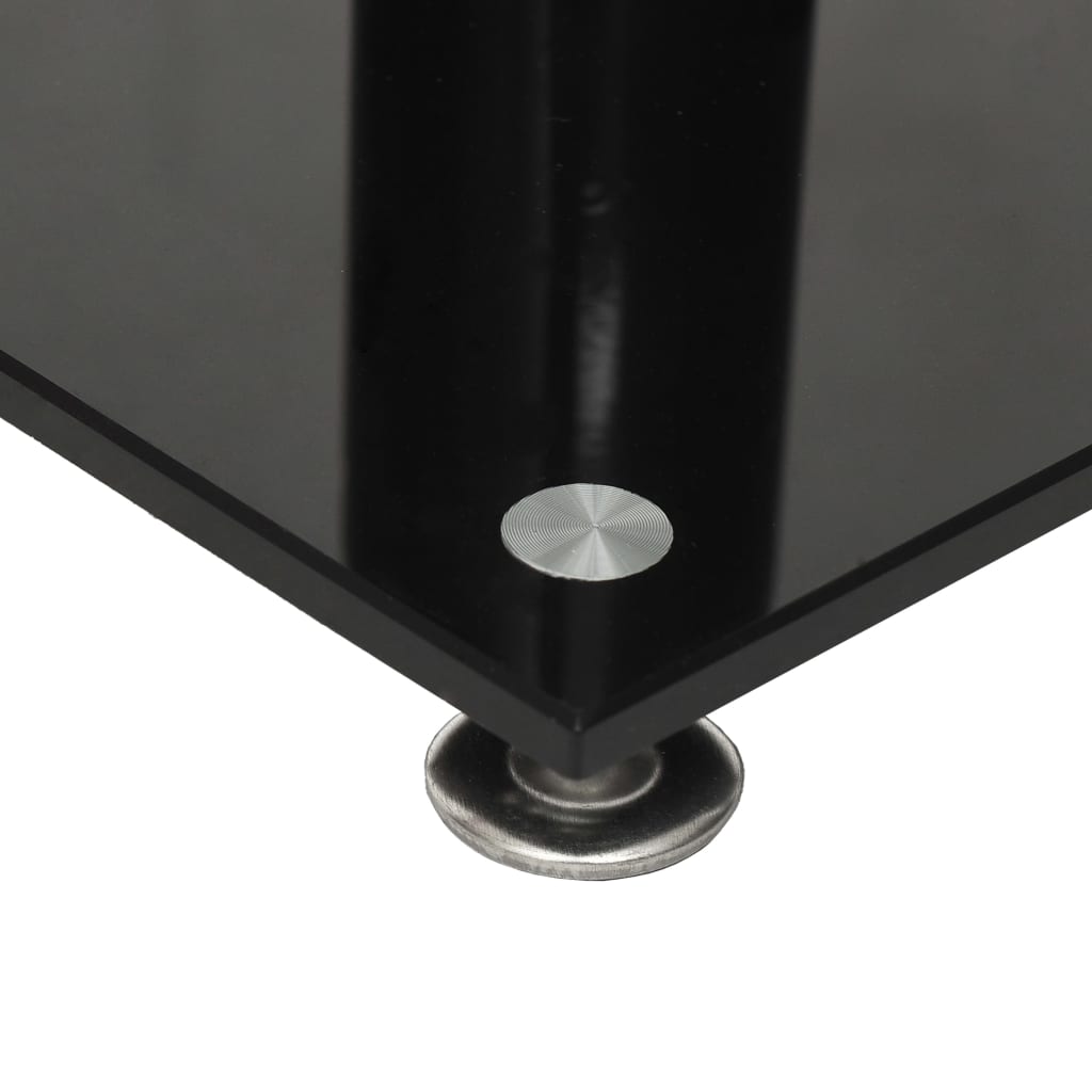 vidaXL Speaker Stands 2 pcs Black Tempered Glass 4 Pillars Design