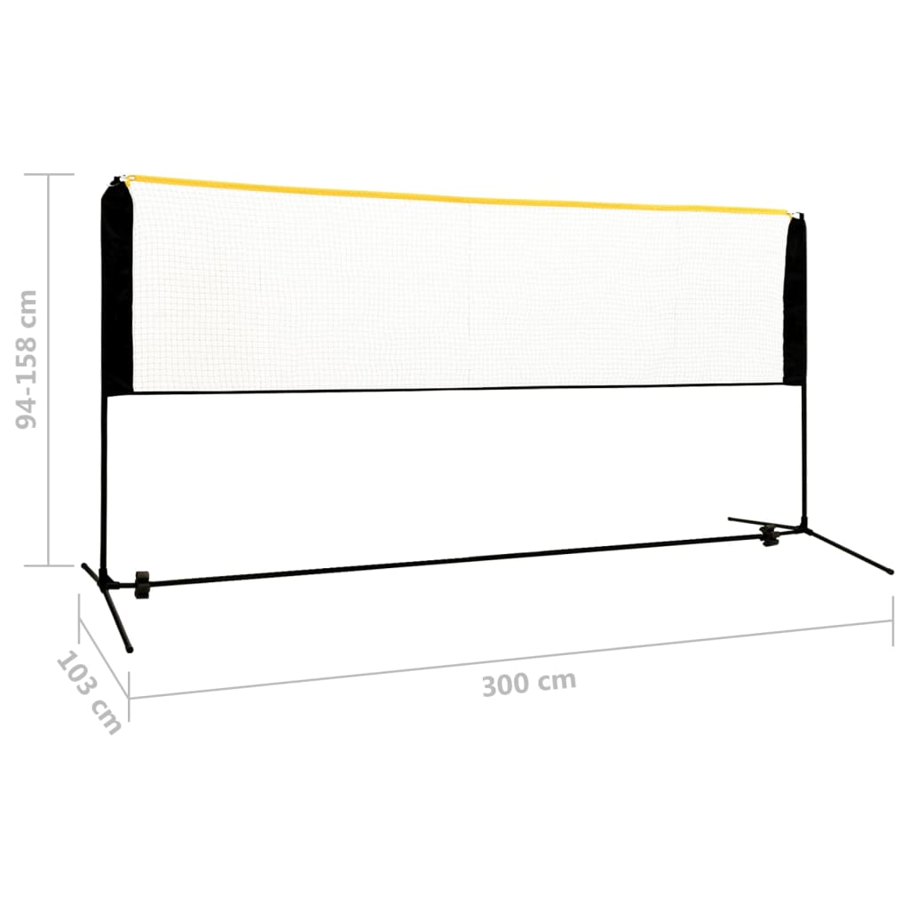 vidaXL Adjustable Badminton Net 300x103x94-158 cm Metal